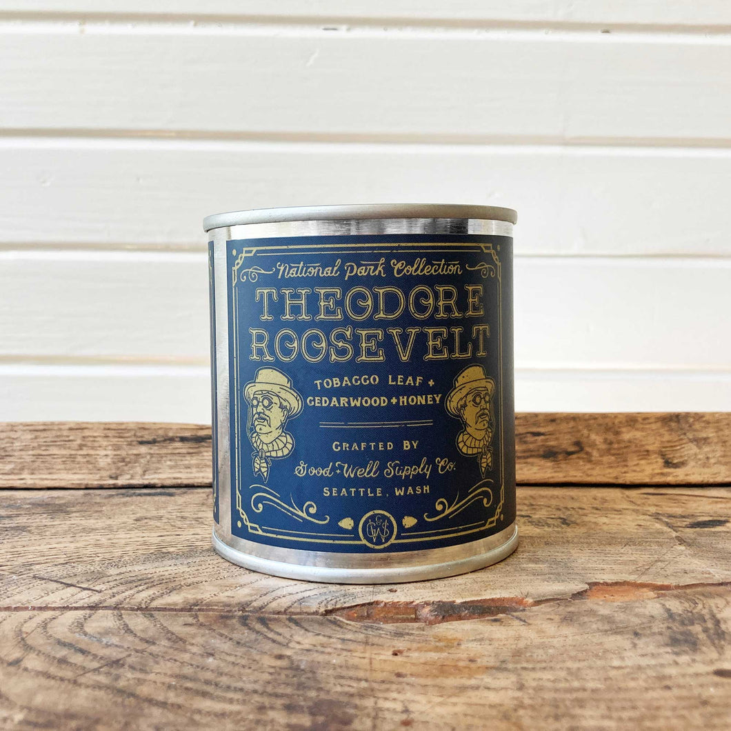 Theodore Roosevelt Candle - Tobacco Leaf, Cedarwood & Honey